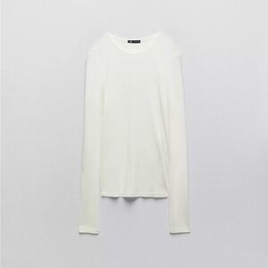 Zara Classic White Long Sleeve Tee